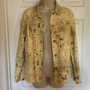 Chicos Aztec Denim Jacket
